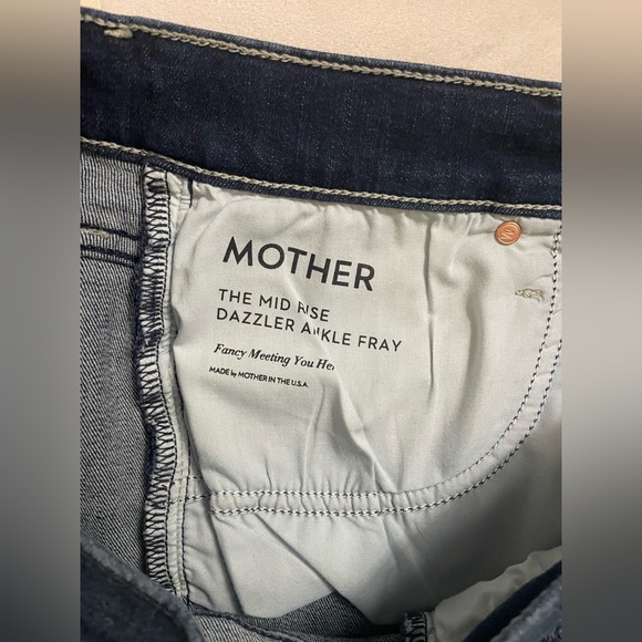 Mother Jeans NWT Mid Rise Dazzler Ankle Fray Fancy Meeting You Here Size 31 - Picture 9 of 10